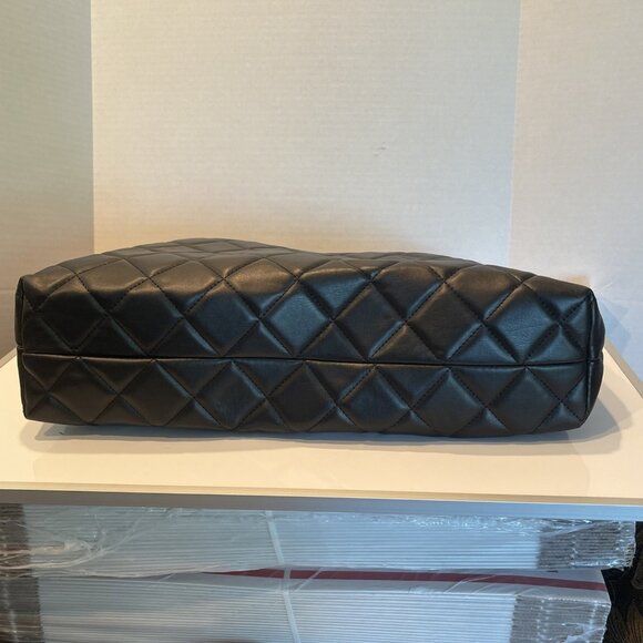 NWT Badgley Mischka Quilted‎ Tote Bag With Crossbody Strap, Black, $199 - Picture 8 of 16